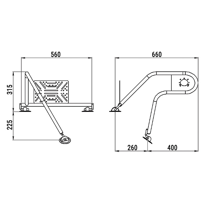 Стойка рулевая с креплением на баллон надувной лодки 25мм в Череповце
