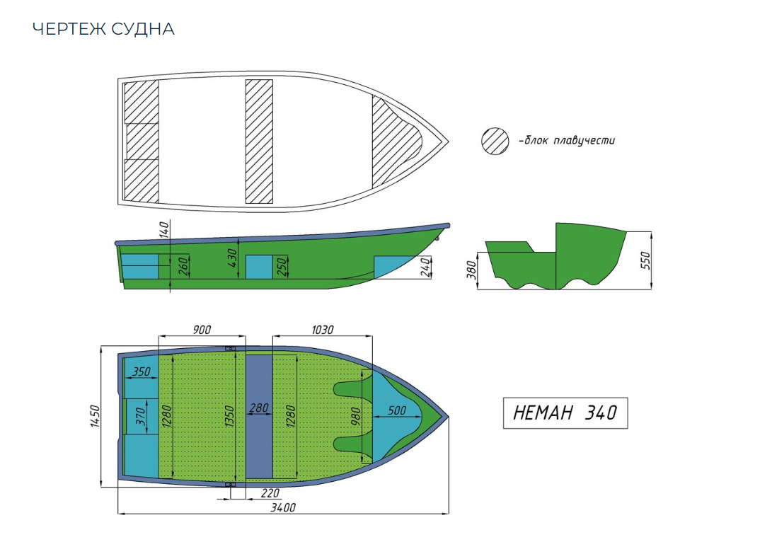 Стеклопластиковая лодка Neman-340 (тримаран) в Череповце