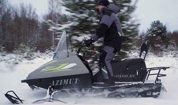 Миниснегоход Бурлак Азимут 24 л.с. , эл.запуск, реверс, тормоз гидравл, капот серый в Череповце