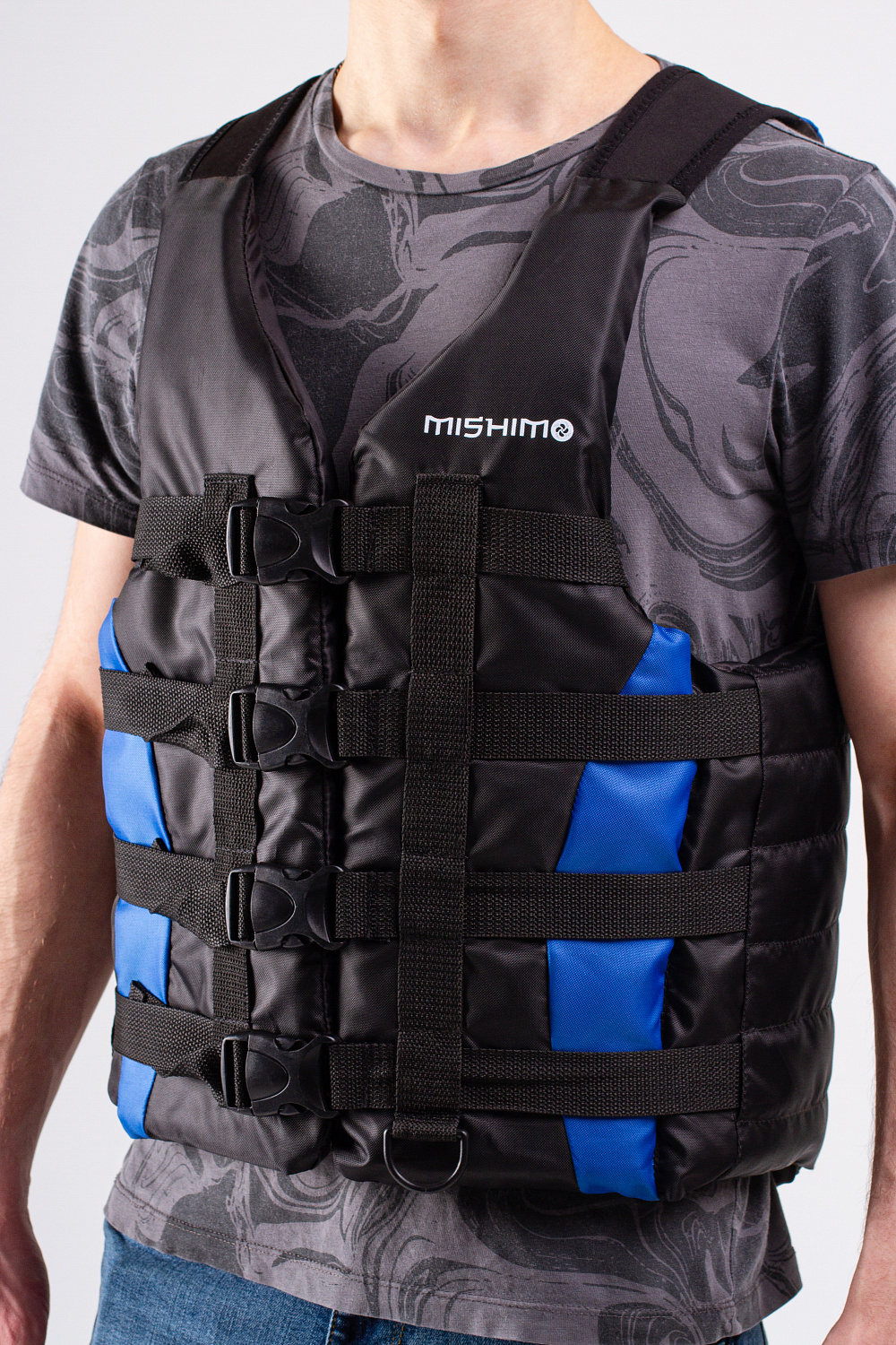 Жилет спасательный MISHIMO PRO Премиум качества Черно-синий в Череповце