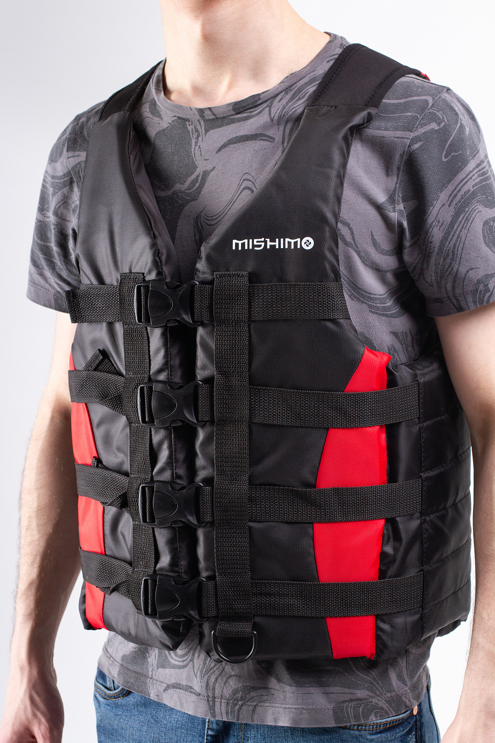 Жилет спасательный MISHIMO PRO Премиум качества Черно-красный в Череповце